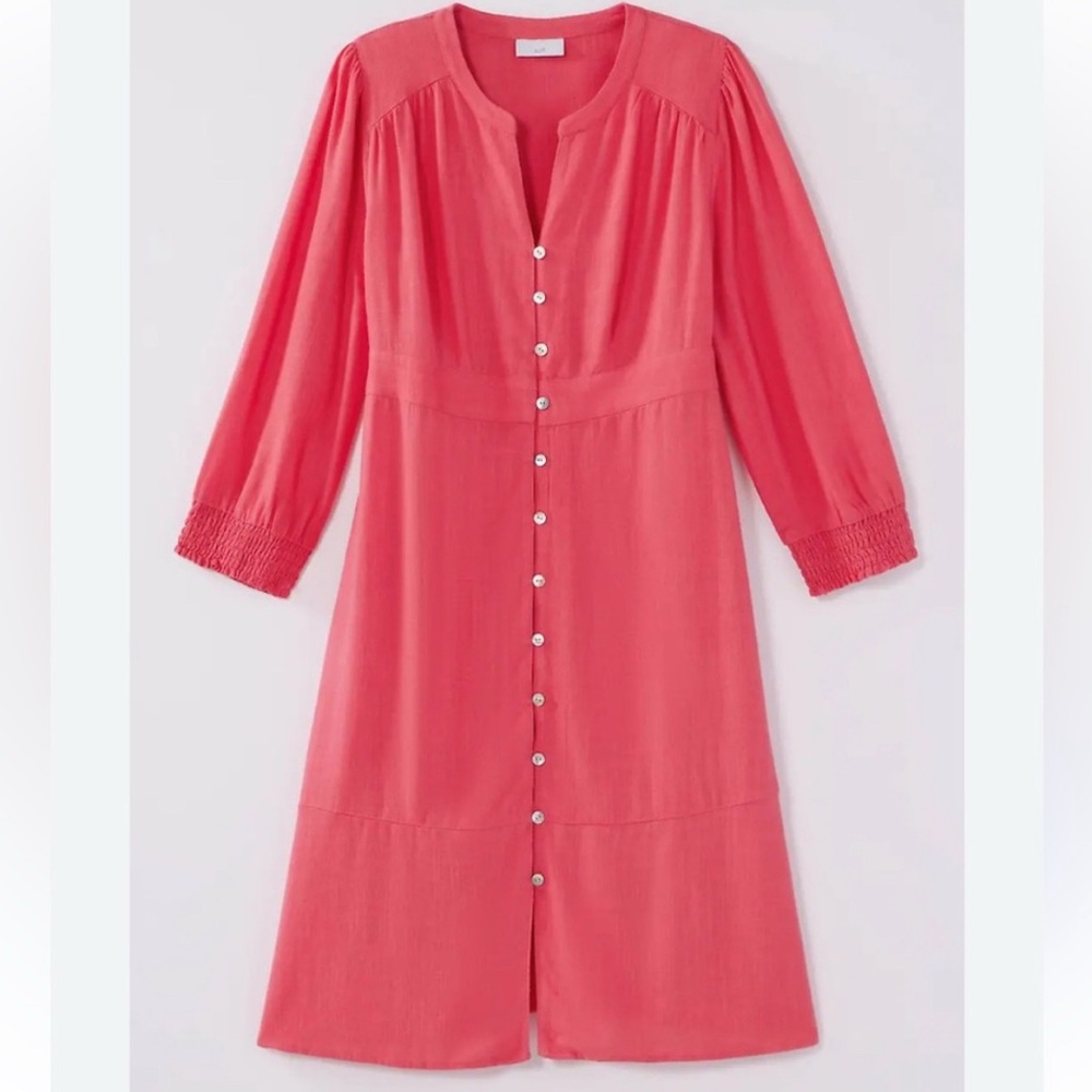 J Jill Courtyard Linen Blend Knee Length Dress size Medium